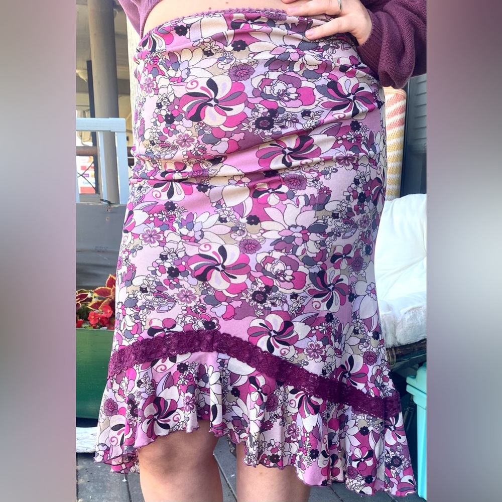 Bisou Bisou pink floral mermaid skirt